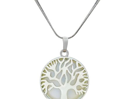 Crystal Tree of Life Pendant Simple White crystal Mineral Jewellery for Men Women Pendulum Necklace Family Tree Necklace Tree of Life Gemstone White crystal