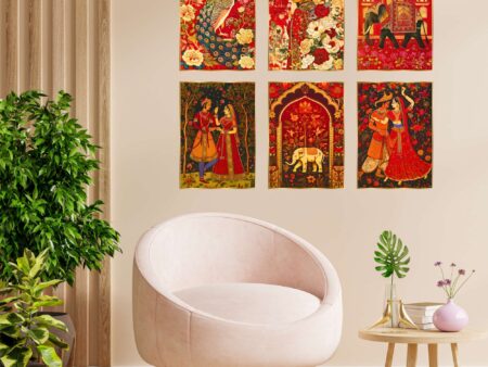 Set of Six Wall Paintings for Wall Dacoration Golden Framed Wall Paintings for Living Room & Bedroom Wall Art for Home Decoration & Office Wall Décor (13x10 inch CH-GD6-11)