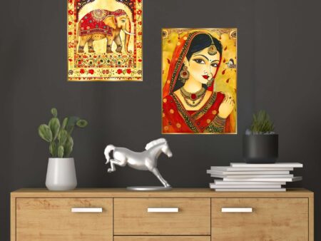 Set of Two Wall Paintings for Wall Dacoration Golden Framed Wall Paintings for Living Room & Bedroom Wall Art for Home Decoration & Office Wall Décor (14x11 inch CH-GD2-11)